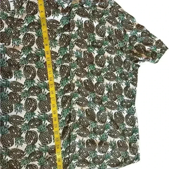 Goodfellow Button Hawaiian Shirt Pine Cone All Over Short Sleeve Mens Large - Picture 10 of 12